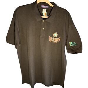 VINTAGE MENS FRUIT OF THE LOOM MIAMI DOLPHINS XL PRO PLAYER BLACK POLO SHIRT